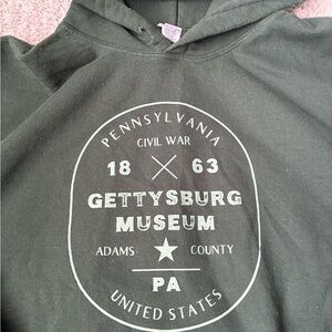Dark Green Gettysburg Museum Hoodie- Unisex M